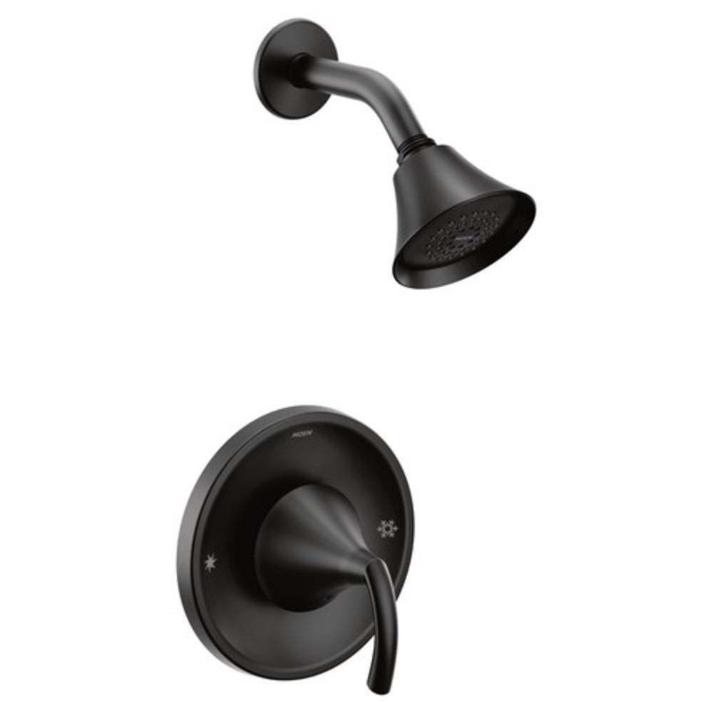 Moen Matte Black Single Handle Single Shower Faucet Trim Only 