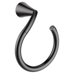 Round Open Towel Ring in Matte Black