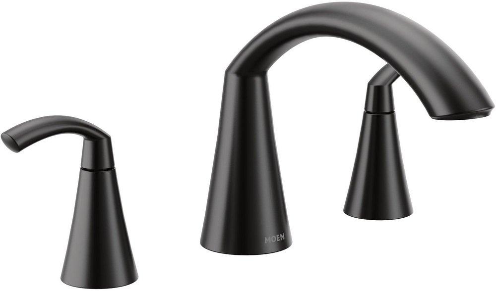 Moen Matte Black Two Handle Roman Tub Faucets (Trim Only) 