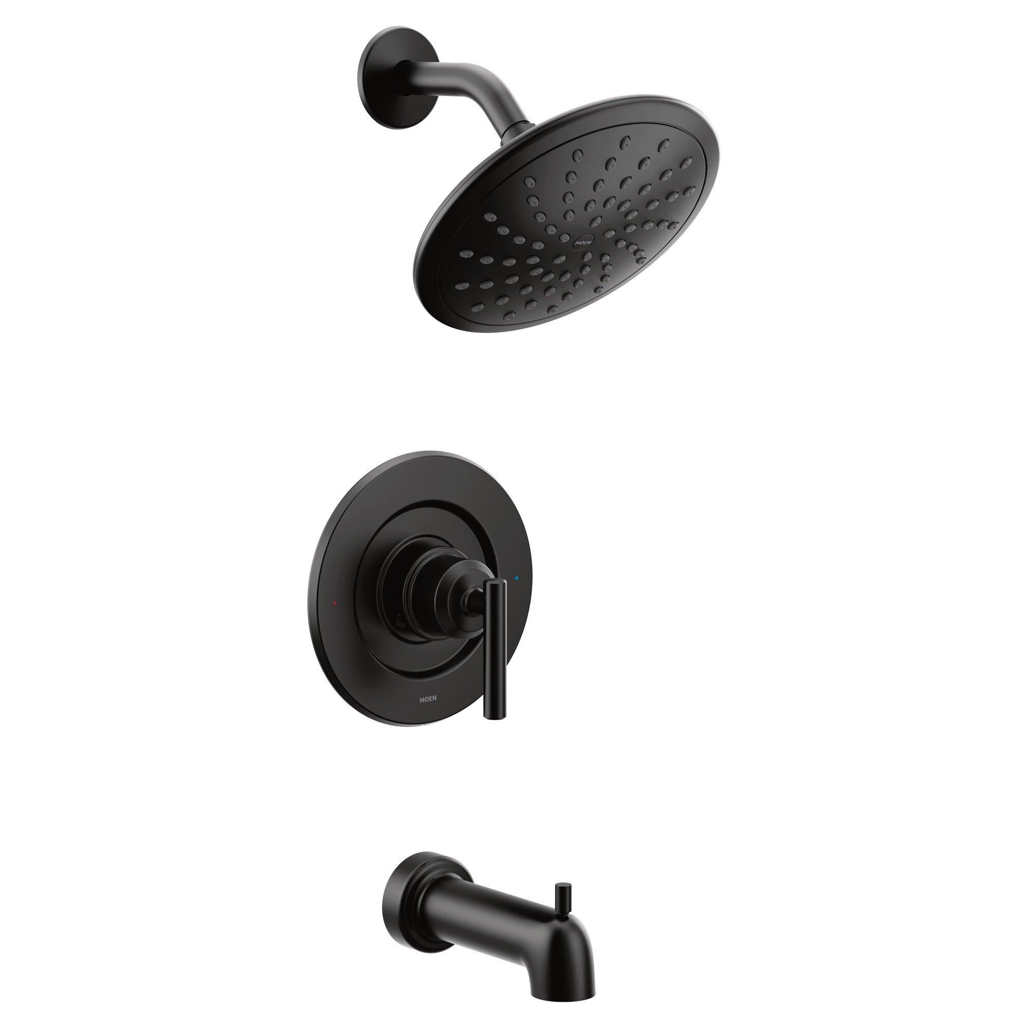 Moen Matte Black One Handle Single Function Bathtub & Shower Faucet (Trim Only) 