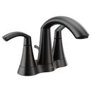 Moen Matte Black Two Handle Centerset Bathroom Sink Faucet with Pop-up Drain Assembly 