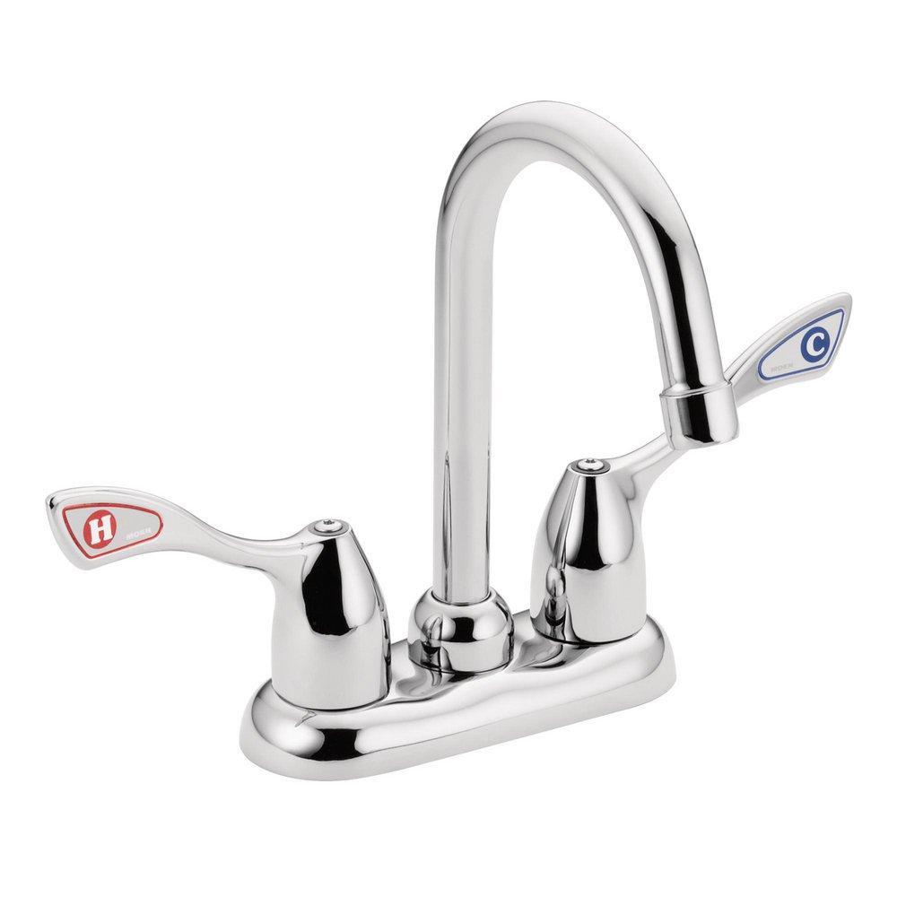 Moen Chrome Two Wristblade Handle Bar Faucet 