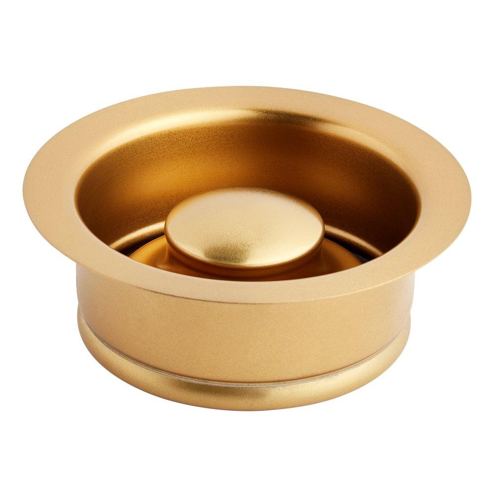 Signature Hardware Matte Gold Brass Stainless Steel Disposer Flange & Stopper 