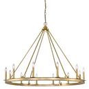 48 x 159 in. 60W 12-Light 1-Tier Incandescent Chandelier in Olde Brass