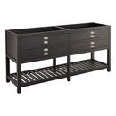 Signature Hardware Rustic Black 72 in. Floor Mount Vanity in Rustic Black with Satin Nickel 