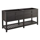 Signature Hardware Rustic Black 72 in. Floor Mount Vanity in Rustic Black with Matte Black 