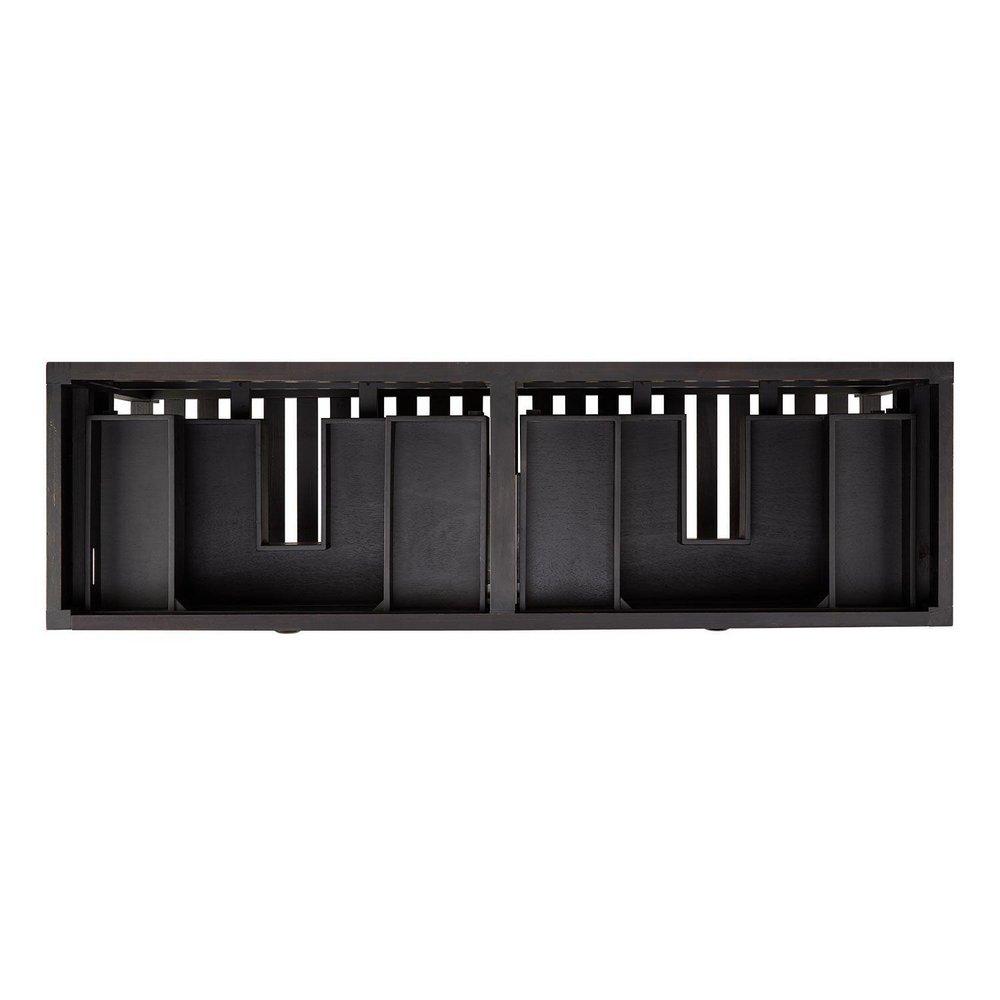 Signature Hardware Rustic Black 72 in. Floor Mount Vanity in Rustic Black with Matte Black 