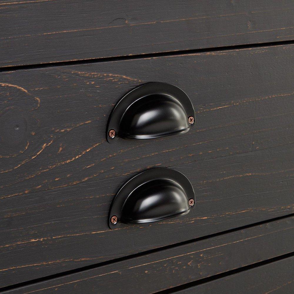 Signature Hardware Rustic Black 72 in. Floor Mount Vanity in Rustic Black with Matte Black 