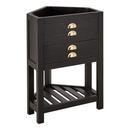 Signature Hardware Rustic Black 24 in. Floor Mount Vanity in Rustic Black with Satin Brass 