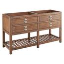 Signature Hardware Farmhouse Brown 60 in. Floor Mount Vanity in Farmhouse Brown with Satin Nickel 