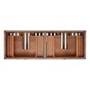 Signature Hardware Farmhouse Brown 60 in. Floor Mount Vanity in Farmhouse Brown with Satin Brass 