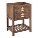 Signature Hardware Farmhouse Brown 24 in. Floor Mount Vanity in Farmhouse Brown with Satin Brass 