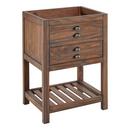 Signature Hardware Farmhouse Brown 30 in. Floor Mount Vanity in Rustic Black with Satin Brass 