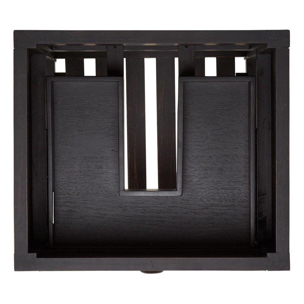 Signature Hardware Rustic Black 24 in. Floor Mount Vanity in Rustic Black with Satin Brass 