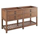 Signature Hardware Farmhouse Brown 60 in. Floor Mount Vanity in Farmhouse Brown with Matte Black 