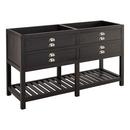 Signature Hardware Rustic Black 60 in. Floor Mount Vanity in Rustic Black with Satin Nickel 
