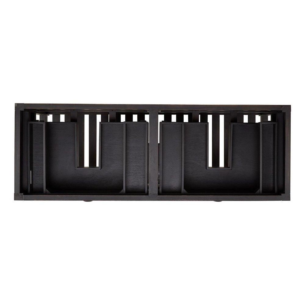 Signature Hardware Rustic Black 60 in. Floor Mount Vanity in Rustic Black with Satin Nickel 