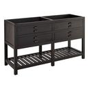 Signature Hardware Rustic Black 60 in. Floor Mount Vanity in Rustic Black with Matte Black 