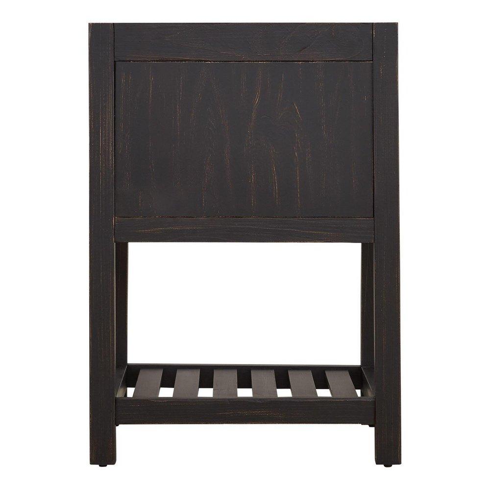 Signature Hardware Rustic Black 24 in. Floor Mount Vanity in Rustic Black with Mottled Brass 