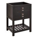 Signature Hardware Rustic Black 24 in. Floor Mount Vanity in Rustic Black with Mottled Brass 