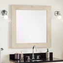 34 in. Square Vanity Mirror in White Wash