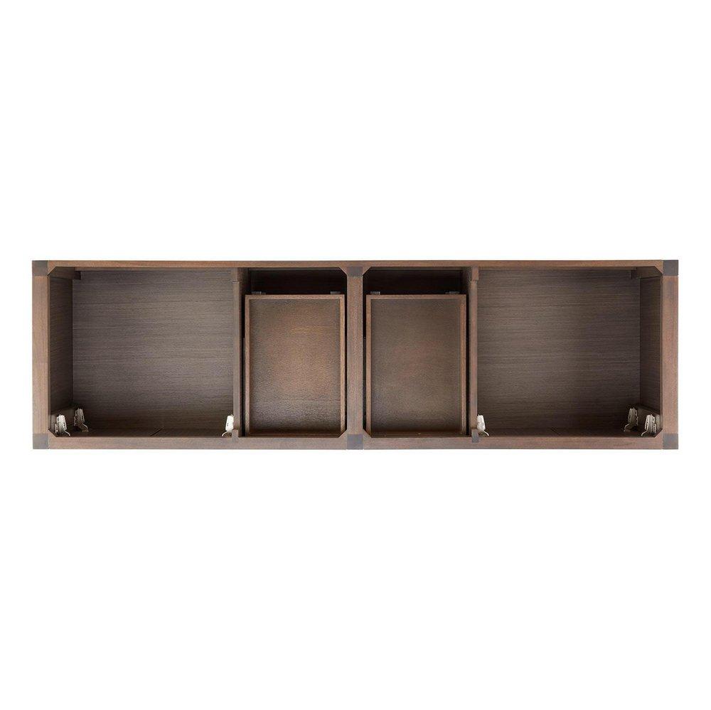 Signature Hardware Ash Brown 72 in. Floor Mount Vanity in Ash Brown with Antique Copper 