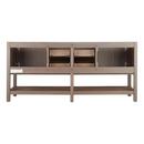 Signature Hardware Ash Brown 72 in. Floor Mount Vanity in Ash Brown with Antique Copper 