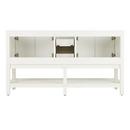 Signature Hardware Soft White 60 in. Floor Mount Vanity in White with Brushed Nickel 