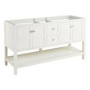 Signature Hardware Soft White 60 in. Floor Mount Vanity in White with Brushed Nickel 