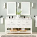 Signature Hardware Soft White 60 in. Floor Mount Vanity in White with Brushed Nickel 