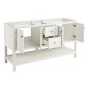 Signature Hardware Soft White 60 in. Floor Mount Vanity in White with Brushed Nickel 