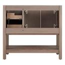 Signature Hardware Ash Brown 36 in. Floor Mount Vanity in White with Satin Brass 