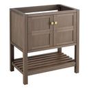 Signature Hardware Ash Brown 30 in. Floor Mount Vanity in Ash Brown with Satin Brass 