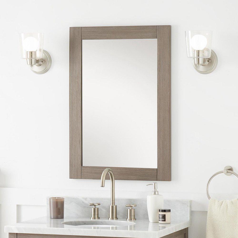 Signature Hardware Ash Brown 22-1/8 in. Rectangular Vanity Mirror 