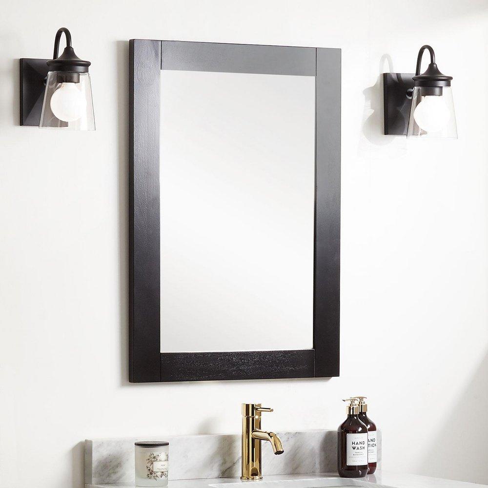 Signature Hardware Black 22-1/8 in. Rectangular Vanity Mirror 
