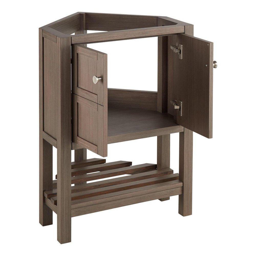 Signature Hardware Ash Brown 24 in. Floor Mount Vanity in Ash Brown with Brushed Nickel 
