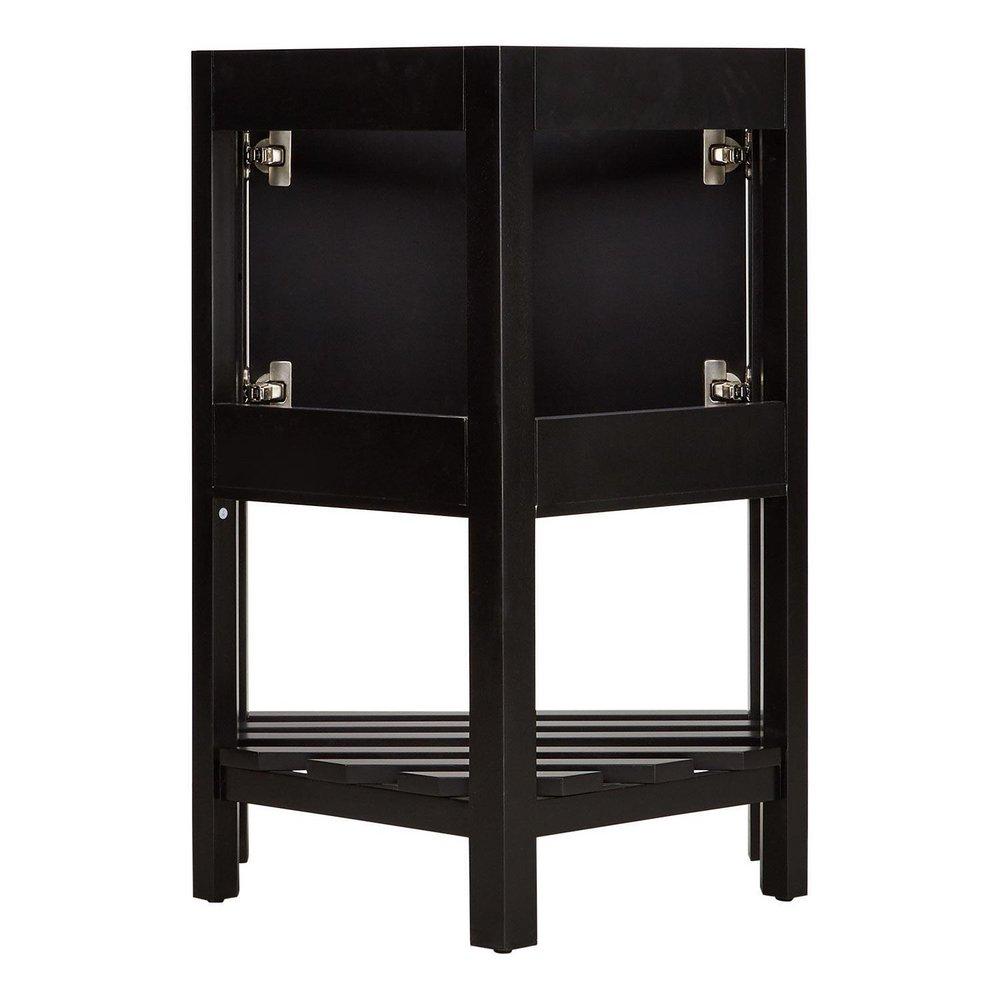 Signature Hardware Black 24 in. Floor Mount Vanity in Black with Satin Brass 