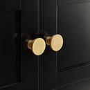 Signature Hardware Black 24 in. Floor Mount Vanity in Black with Satin Brass 