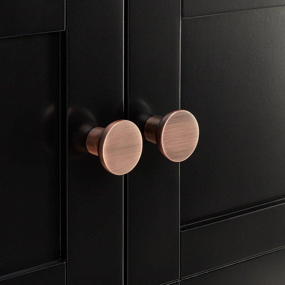 Signature Hardware Black 24 in. Floor Mount Vanity in Black with Antique Copper 