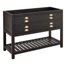 Signature Hardware Rustic Black 48 in. Floor Mount Vanity in Rustic Black with Satin Brass 