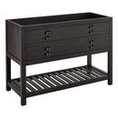 Signature Hardware Rustic Black 48 in. Floor Mount Vanity in Rustic Black with Matte Black 