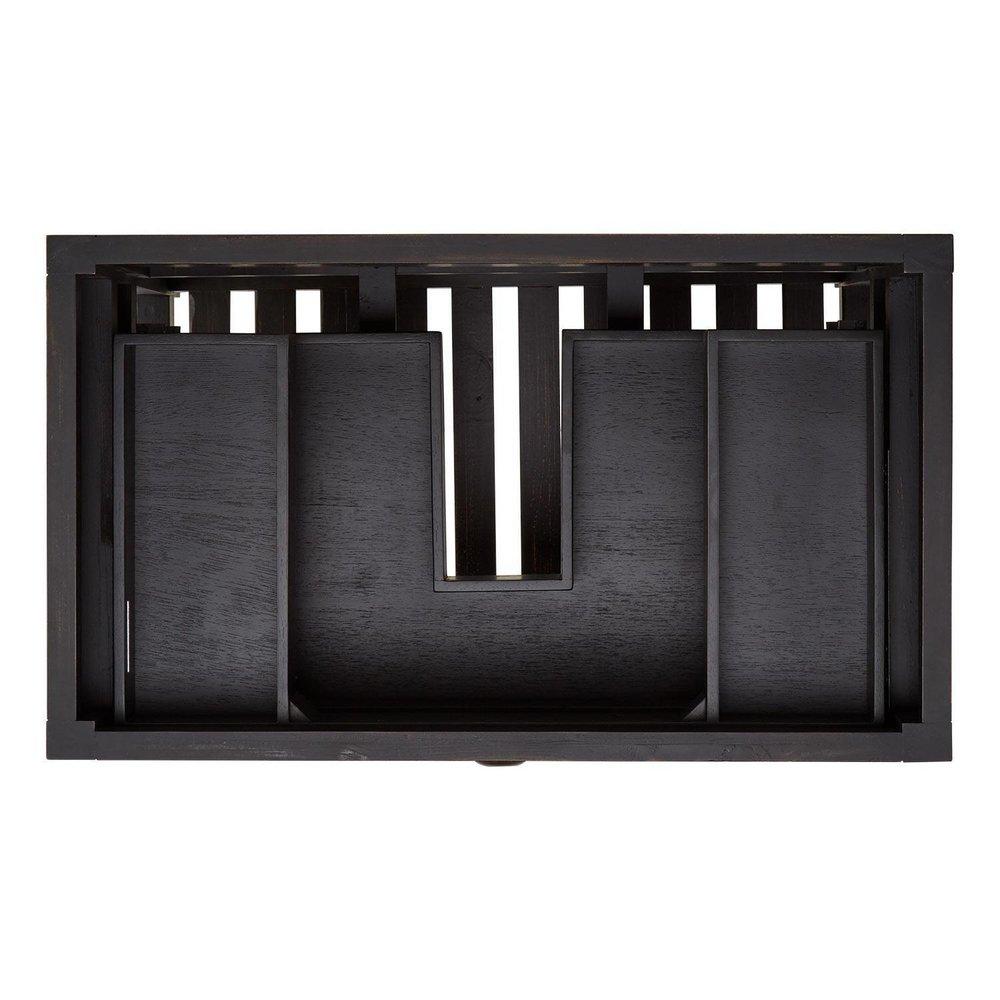 Signature Hardware Antique Black 36 in. Floor Mount Vanity in Antique Black with Satin Brass 