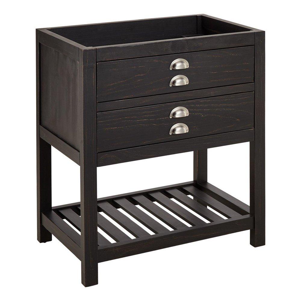 Signature Hardware Rustic Black 30 in. Floor Mount Vanity 