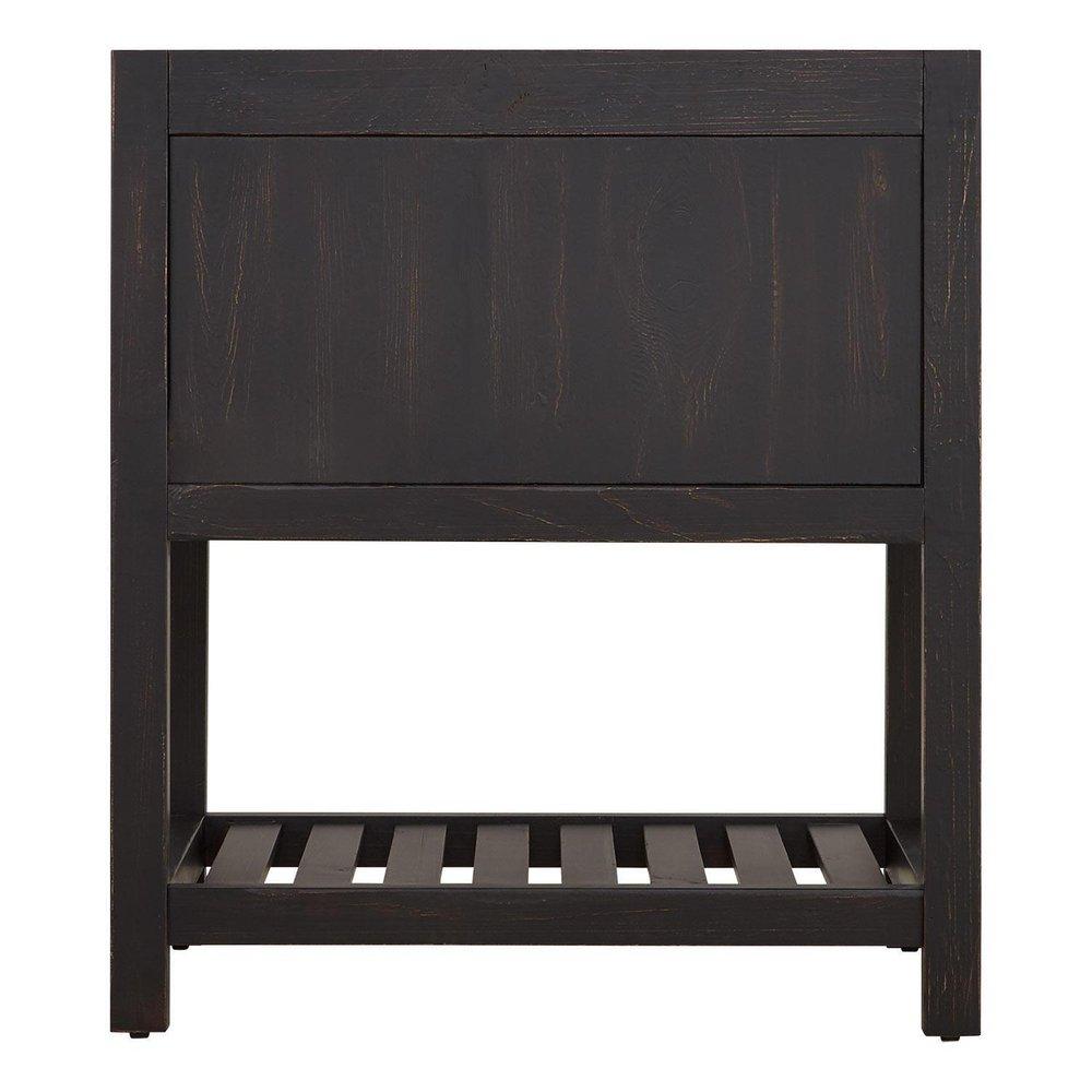 Signature Hardware Rustic Black 30 in. Floor Mount Vanity in Rustic Black with Satin Brass 