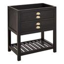Signature Hardware Rustic Black 30 in. Floor Mount Vanity in Rustic Black with Satin Brass 
