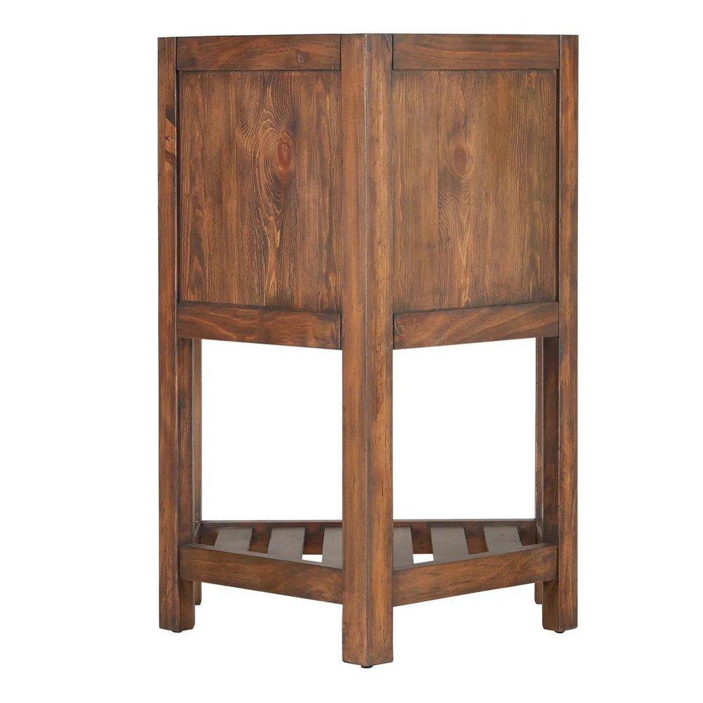 Signature Hardware Farmhouse Brown 24 in. Floor Mount Vanity in Rustic Black with Satin Brass 