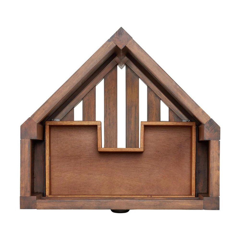 Signature Hardware Farmhouse Brown 24 in. Floor Mount Vanity in Rustic Black with Satin Brass 