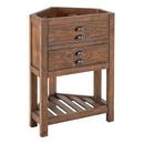 Signature Hardware Farmhouse Brown 24 in. Floor Mount Vanity in Rustic Black with Mottled Brass 