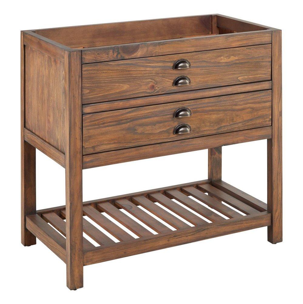 Signature Hardware Farmhouse Brown 36 in. Floor Mount Vanity 