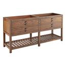 Signature Hardware Farmhouse Brown 72 in. Floor Mount Vanity in Farmhouse Brown with Matte Black 